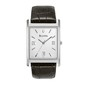 Bulova Men's Black Leather Strap Watch w/ Rectangular Dial